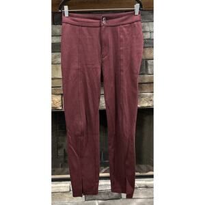 Anthropologie MAEVE Merlot High Rise Seamed Spli Hem Skinny Pants Size 6 *B1